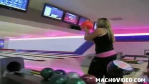 Girl with bowling ball