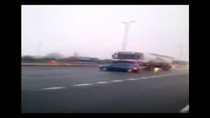 Truck driver doesn't see car