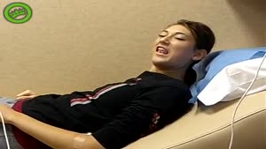 Girl on medication at Dentist