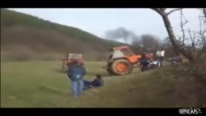Tractor Fail & Flip Over Crash!