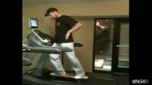 Skater Wipes Out Off Treadmill