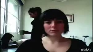 Webcam Chick's Coffee Cup Explodes!