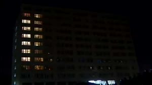 College dorm light show