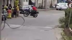Dumbass loses his bike