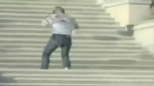 King at falling of stairs