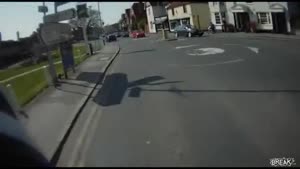 Biker Crash On Head Cam