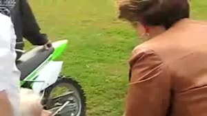 Mother Crashes Bike On Grandma