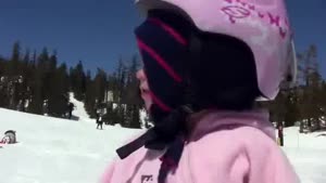 15 Months Old Girl Snowboarding