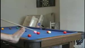 Amazing Armless Snooker Player