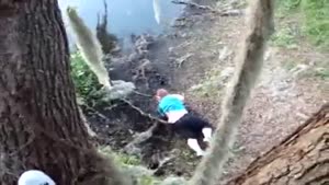 Fat Girl Falls Out Of Tree