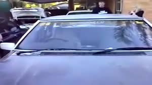 Dude Smashes Car Windshield With His Head