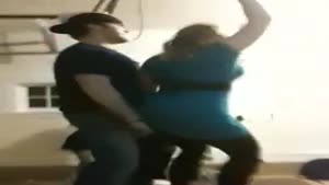 Guy and Girl Break Table Dancin