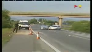 Car Skidding Off Motorway