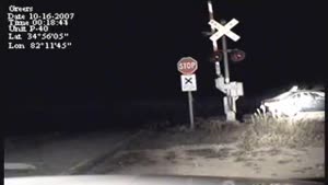 Train Hits Car, Moments After Driver Gets Out