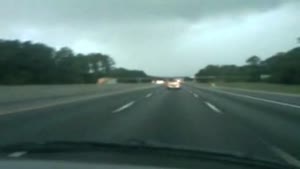 Lightning strikes truck