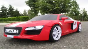 Audi R8 made from paper