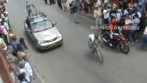 Illegaly Parked Car Ruins Cyclist's Race