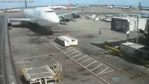 Delta 747 Hits The Tow Tug