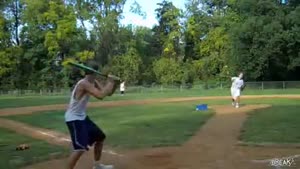 Baseball Knocks Out Pitcher