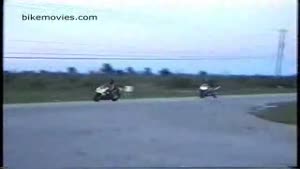 Bikers collide during drag race