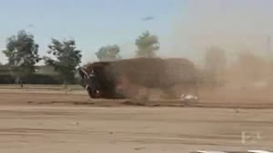Cool rollover crashtest of SUV