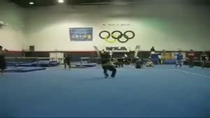 Male Gymnast Faceplants