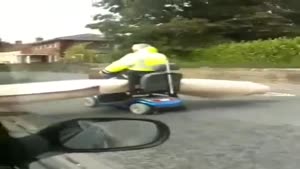 Funny Mobility Scooter Man!