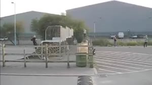 Skateboarder Lands Hard