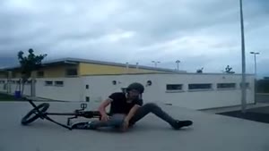 Painful BMX tail whip fail