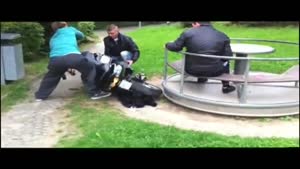 Motorcycle-Powered Merry-Go-Round Fail