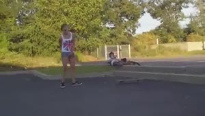 Skateboard Chick Crotch Hit
