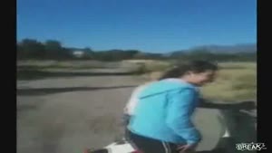 Chick Gets Launched From Her Scooter