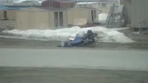 Snowmobile Dry Land Faceplant