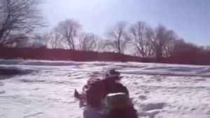 Another Double Snowmobile Fail