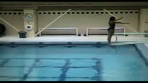 Female Diver Slams Face On Diving Board 