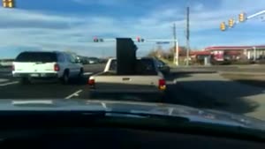 Piano Falls Off Truck