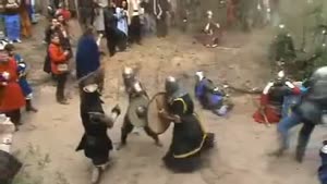 Grown Ups Playing Medieval Games