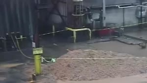 Worker Falls In Puddle