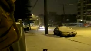 Car Sliding On Snow