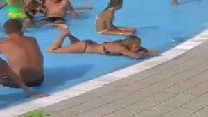 Wasted Girl At The Swimming Pool