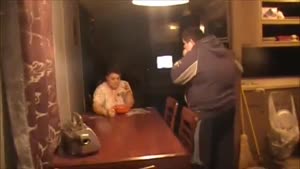 Guy Puking Over His Mother