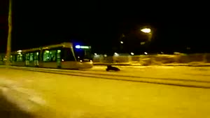 Sledding Behind A Tram