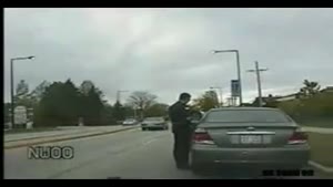 Driver Backs Over Cop Car