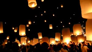 Flying Lanterns In Thailand