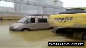 Crossing A Flood In Russia