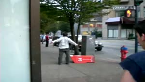 Drunk Guy Beating Up Mail Box