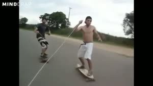 Skateboard Rope Tow Fail