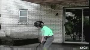 Kid Breaks Door With Bat
