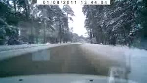 Accident On Slippery Road In Russia