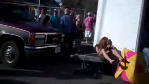 Very Drunk Girl Loses Her Balance